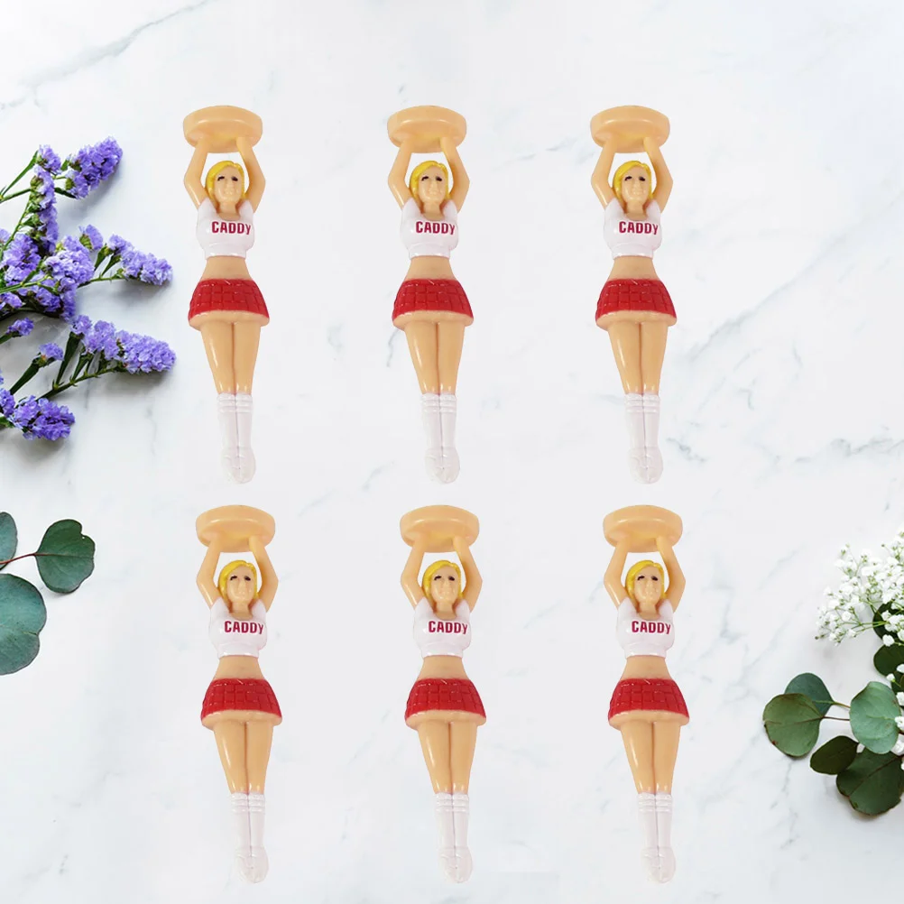 

6Pcs Tees Outdoor Girl Holder for Golfers Use Gift