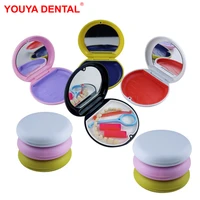 10pcs retainer case with mirror dental denture box fake teeth orthodontic case holder container bracket storage organizer 6color