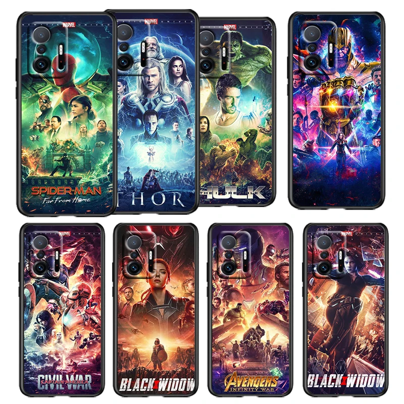 

Marvel Avengers infinity Saga For Xiaomi 11 11T 10T Note 10 Mi 9T Ultra Pro Lite 5G Funda Silicone TPU Black Phone Case Coque