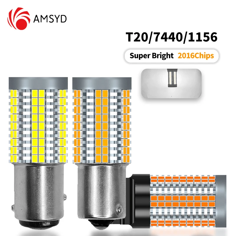 

10pcs 1156 BA15S P21W BAU15S PY21W 7440 W21W P21/5W 1157 BAY15D 7443 3157 LED Bulbs 126smd CanBus Lamp Reverse Turn Signal Light