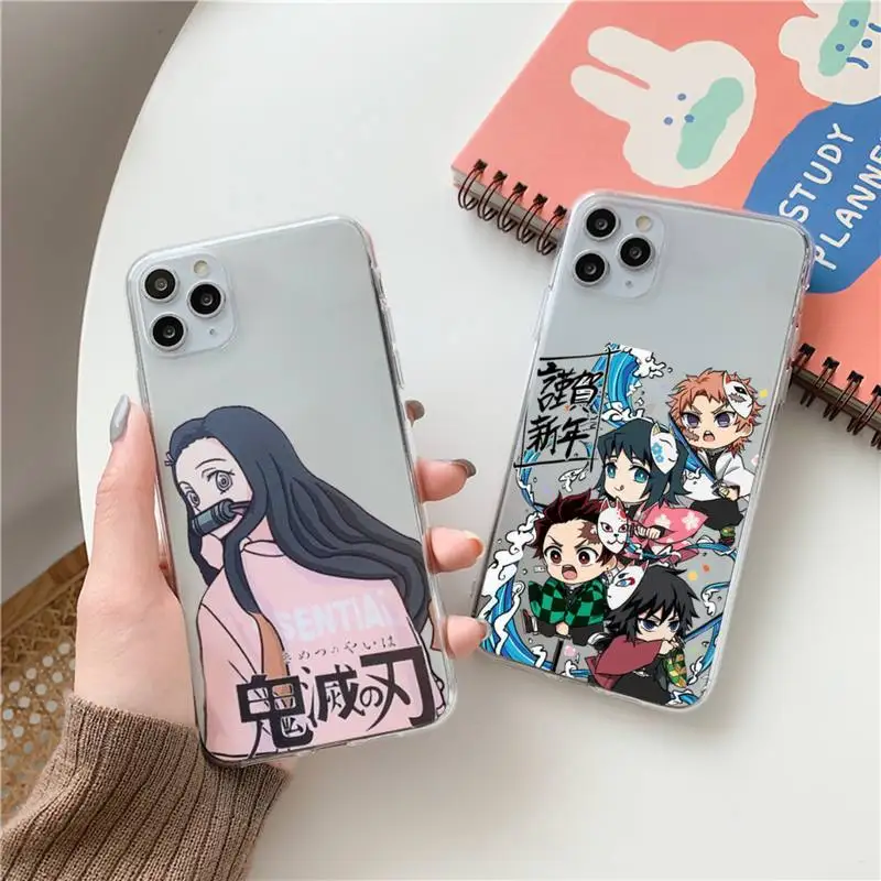 

Demon Slayer Kimetsu No Yaiba Phone Case Clear Transparent for iPhone 11 12 13 mini pro XS MAX 8 7 6 6S Plus X 5S SE XR 2020
