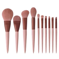 ronslore 10 pcs professional pink makeup brush set high quality soft bristle beauty cosmetic makeup artist tool