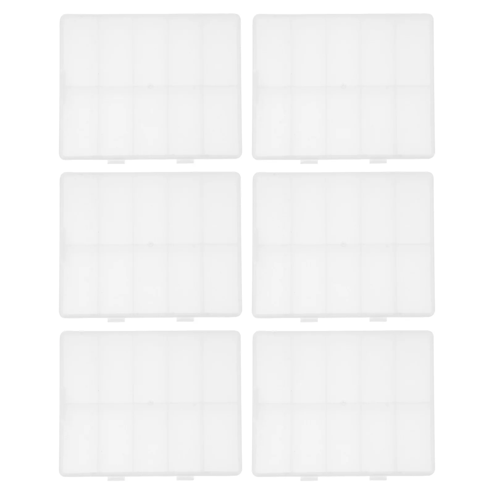 

6pcs Nail Tips Box 10-Grid Plastic Nail Case Organizer Box With Lid for Crystal