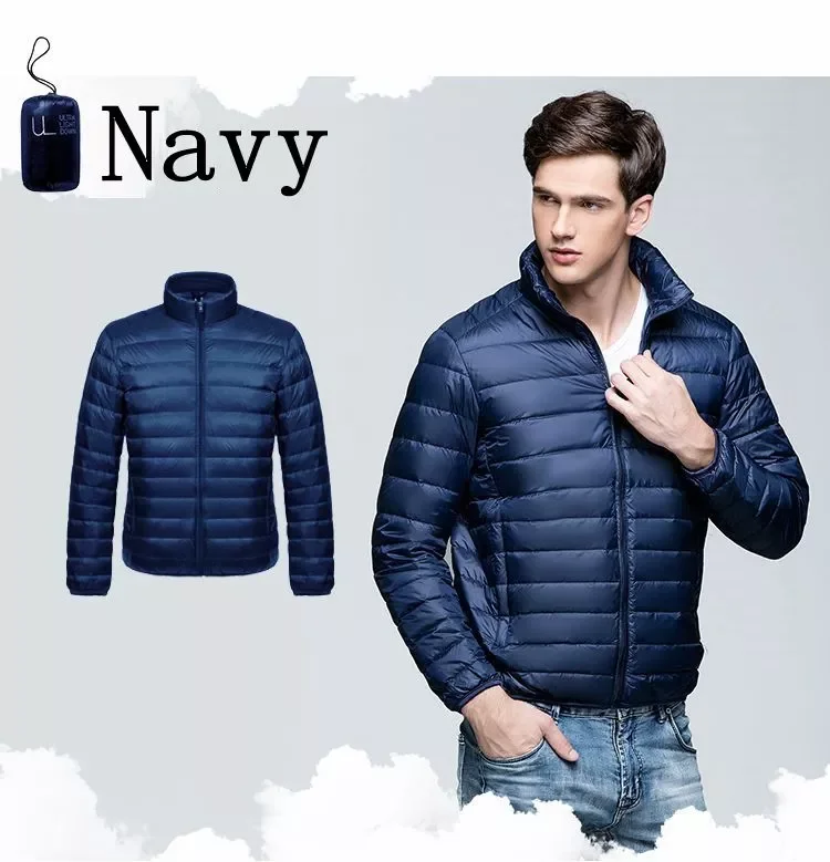 New2022 Men Puffer Jacket  Ultra Light Down Jacket Men Windbreaker Feather Jacket Man Lightweight Portable Warm Coat