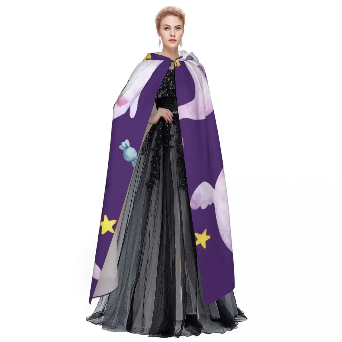 Акварель Хэллоуин призраки с капюшоном пальто Косплей Костюм вампира дьявола