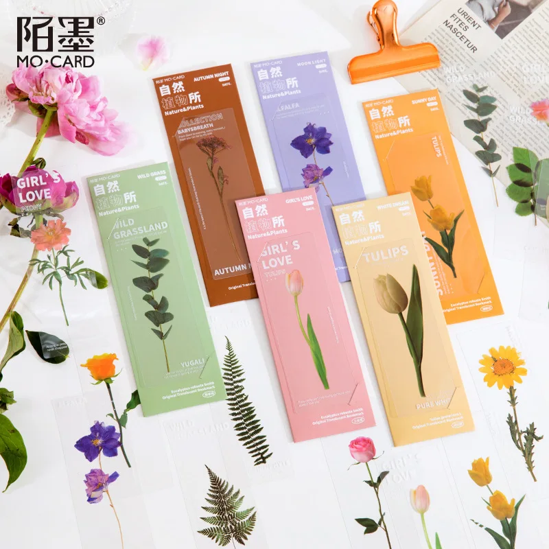 

5pcs/1 lot bookmark Nature's Translucent Paper bookmarks message Cards bookmark for books/Share/book markers/stationery