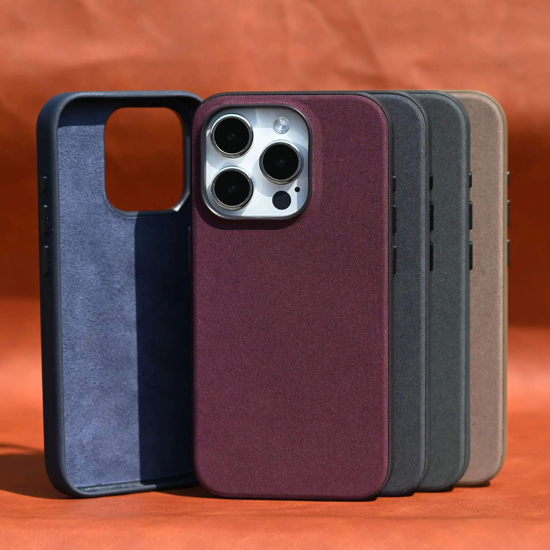 

Тонкий тканый текстурный чехол для iPhone 15 Pro Max iPhone15 Plus, Магнитный чехол Для Magsafe, беспроводное зарядное устройство, выдвижная анимация, логотип на