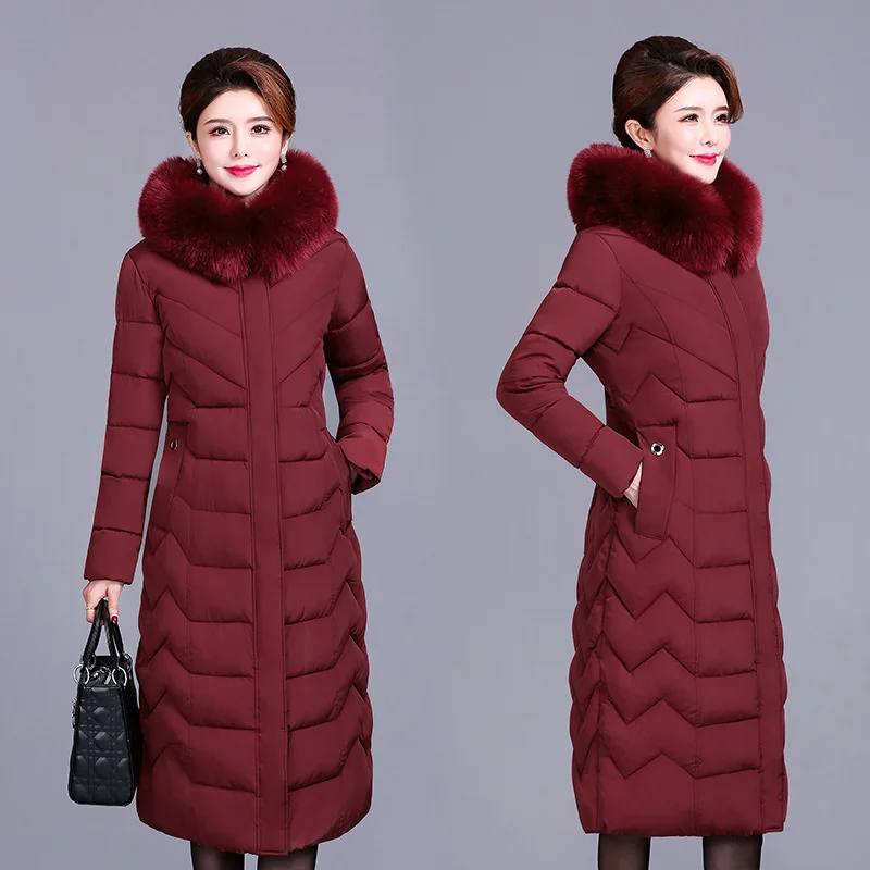 Women's Winter Coats Cotton-padded Jackets Ladies Parkas Fashion Warm Female Clothing Long Cotton Coats 6XL Casaco Feminino Lq