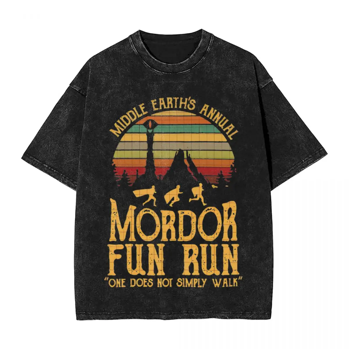 Футболка Мужская/Женская вареная с принтом Mordor Fun Run модная тенниска средней