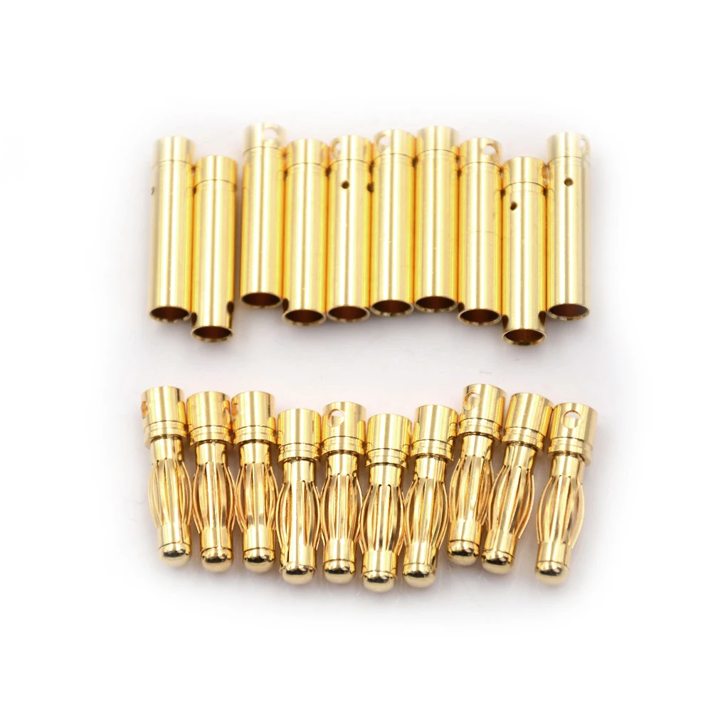 

10Pair 4mm RC Battery Gold-plated Bullet Banana Plug High Quality Male Female Bullet Banana Connector