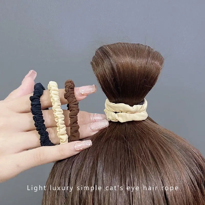 

Wholesale Black/beige High Elastic Hair Band Tie Hair with Versatile Rubber Band Hair Rope Headwear Hair Accessories AFS334