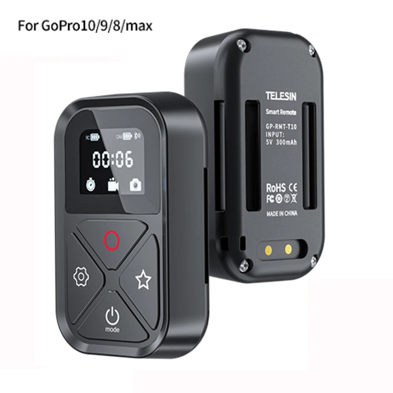 TELESIN 80 м Bluetooth пульт дистанционного управления для GoPro Hero 10 9 8 с ЖК-дисплеем горячая