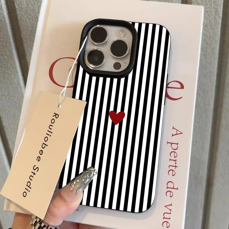 Модный чехол для телефона с милым узором в виде сердечек для iPhone 17, 16, 15, 14 Pro Max, 13, 12, 11, XS, X, XR, 7, 8 Plus, 16E, 17E, 17 Air (art.: 3920da2709dfd) - 3920da2709dfd