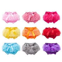 new girls clothes pp shorts for newborn baby fashion bow solid color bloomers infant toddlers diapers cover tulle ruffles pants