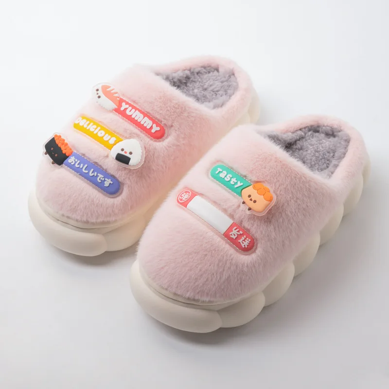 2022 Winter Strange Things Cotton Slippers Women Design Cute Funny Warm Ladies' Slides Indoor Soft Plush Unisex Platform Shoes
