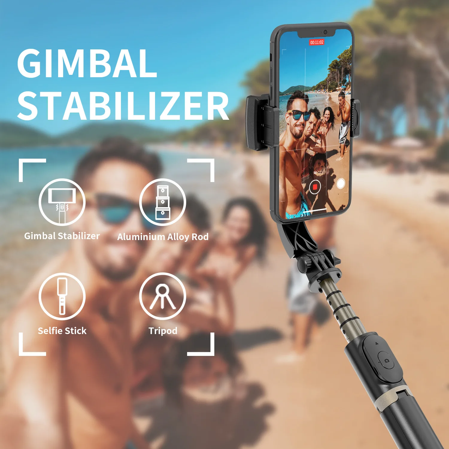 

Handheld Eliminate Shake Gimbal Stabilizer for Phone Action Camera Selfie Stick Tripod for Smartphone Gopro Vlog Record