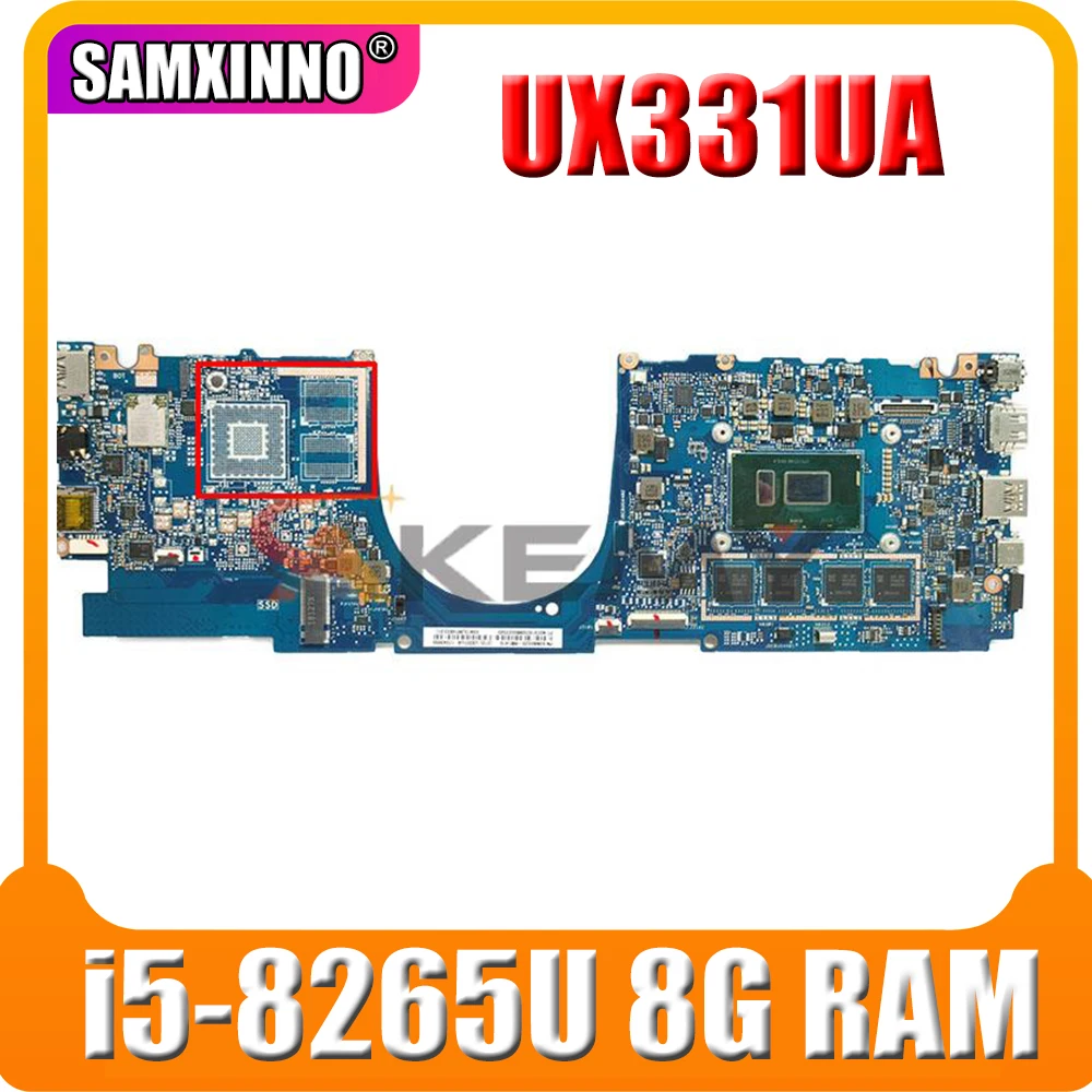 

SAMXINNO For ASUS ZenBook 13 UX331UAL UX331UA UX331U U3300U U3100U Laotop Mainboard Motherboard i5-8265U 8G RAM