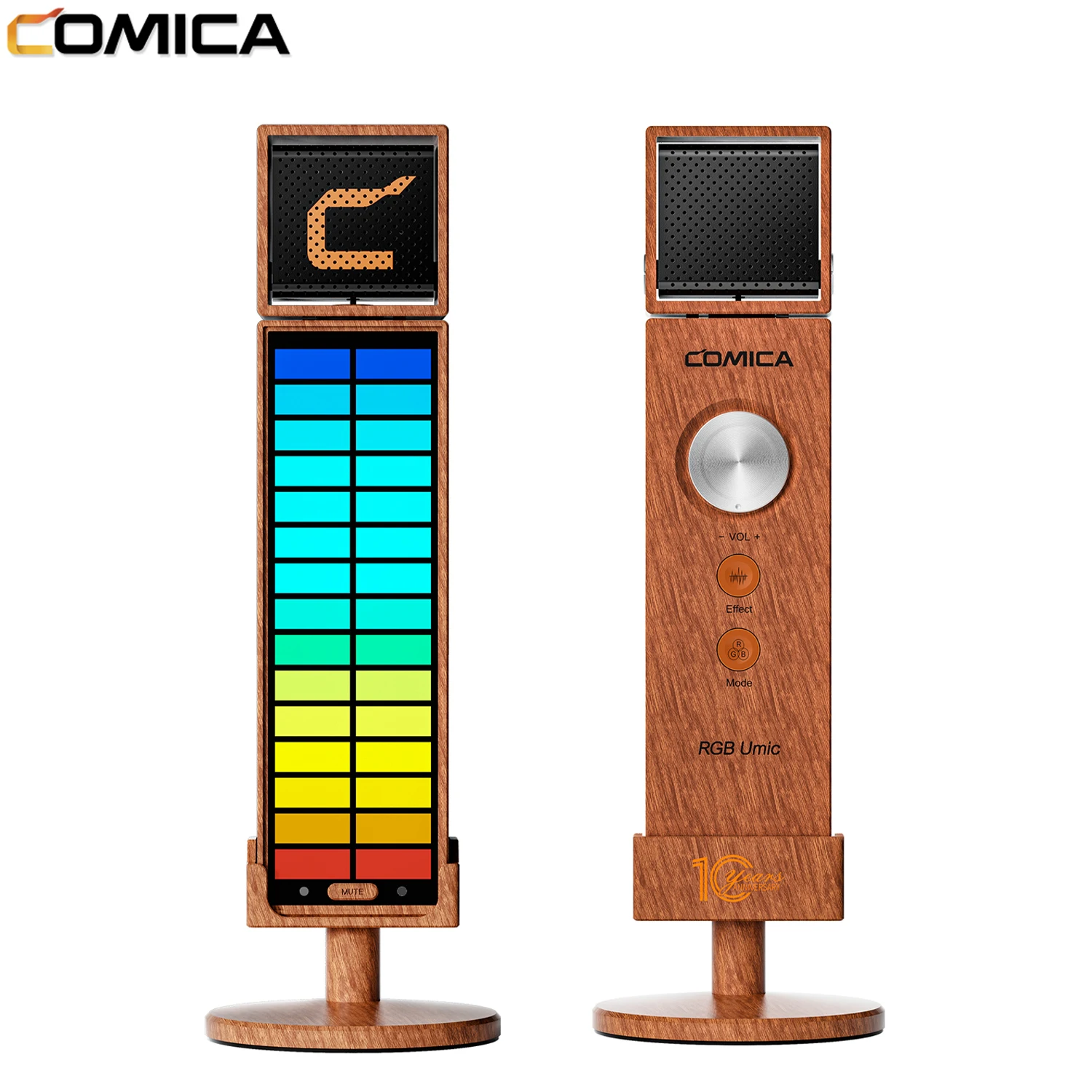 Comica RGB USB Microphone Wired Condenser Mics Sound Control Light Mic Adjustable Microphones For Phone Computer PS4/5 Xbox