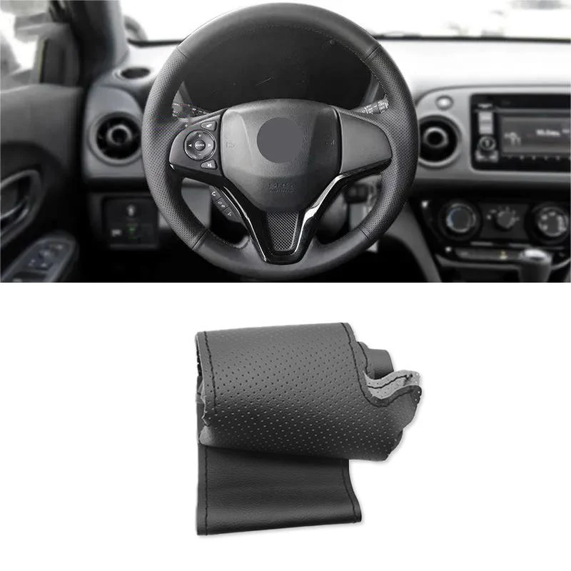 Кожаный чехол для автомобильного внутреннего руля с ручной строчкой