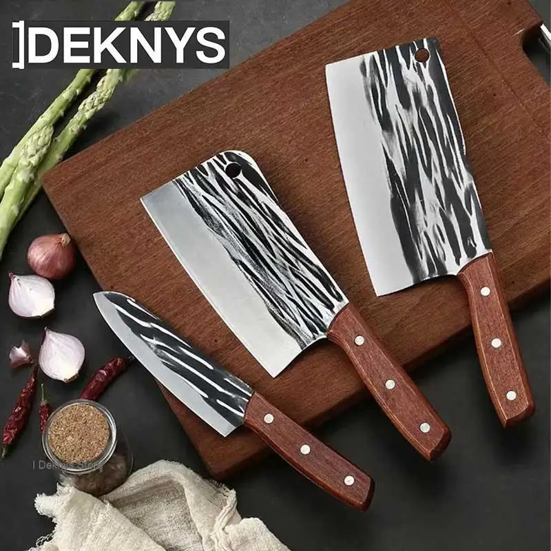 

Hand Forged Kitchen Knife Professional Chef Knives 4cr13 Stainless Steel Knife Wooden Handle Chop Boning Slicing Butcher Knife