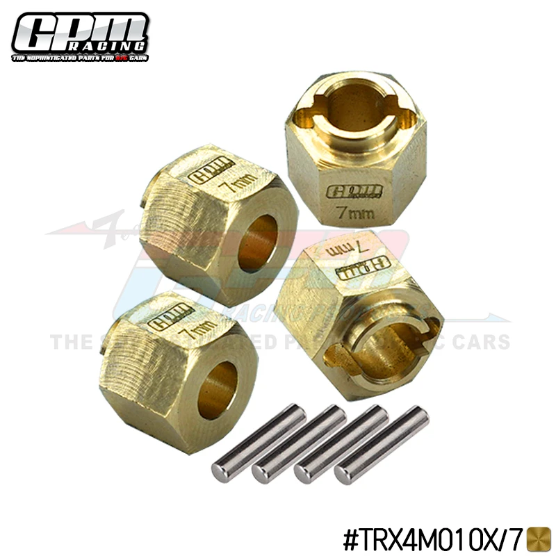 Brass Material Widen 1.5mm Hexagon 7mm Wheel Adapter for TRAX/AS-1/18 4WD TRX4M enlarge