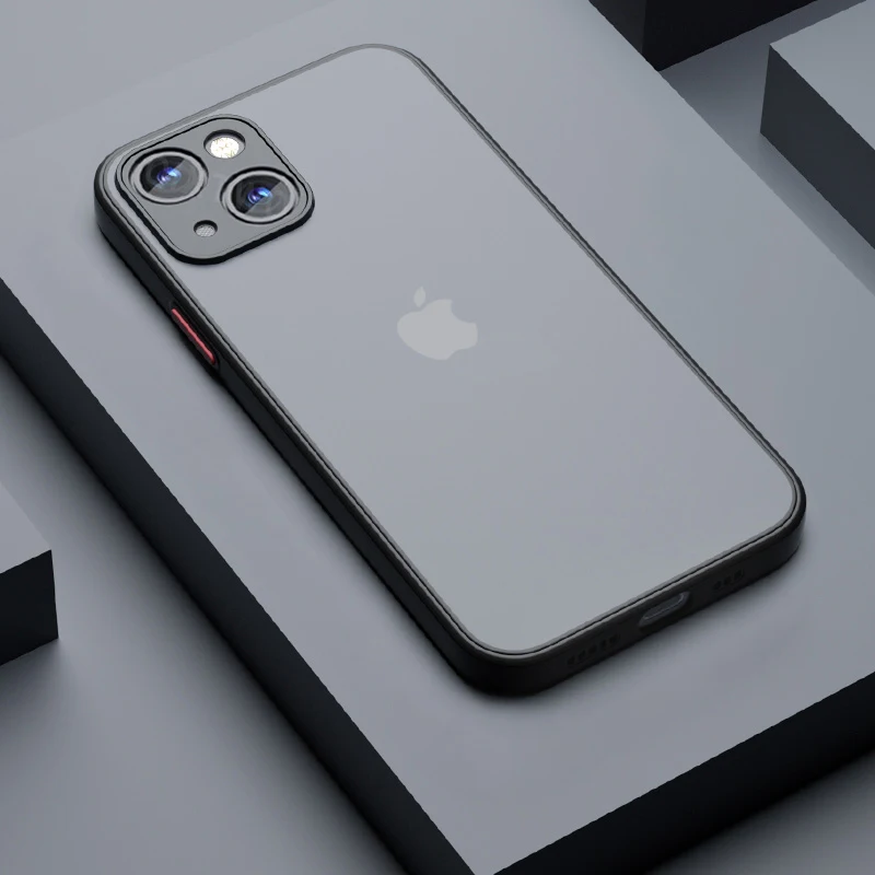 

Luxury Shockproof Armor Clear Matte Phone Case For iPhone 11 12 13 14 Pro Max Mini XS XR X 8 7 Plus SE Transparent Hard PC Cover