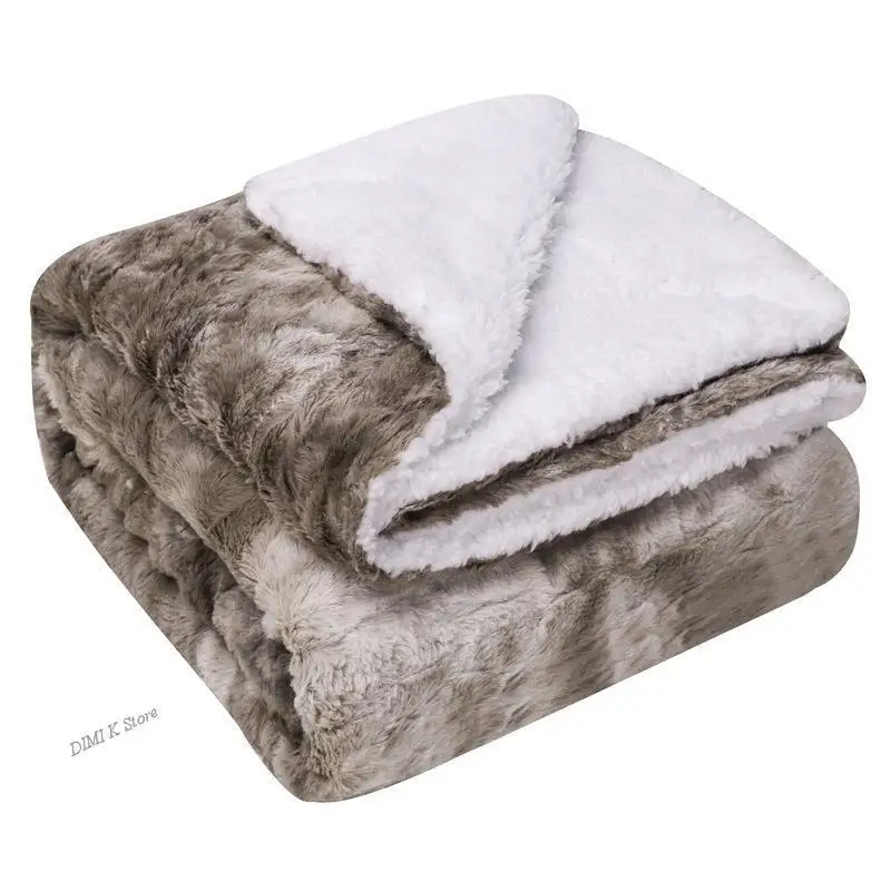 

DIMI Super Soft Thicken Warm Throws Blanket For Sofa Decorative Bed Winter Fuzzy Faux Fur Throw Blanket Lamb Wool Fur Blanket