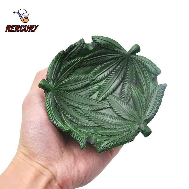 

R&R Protable Resin Leaf Shape Ashtray Creative Home Office Desk Personalization Crafts Ash Tray Smoking Accessories Men Gifts