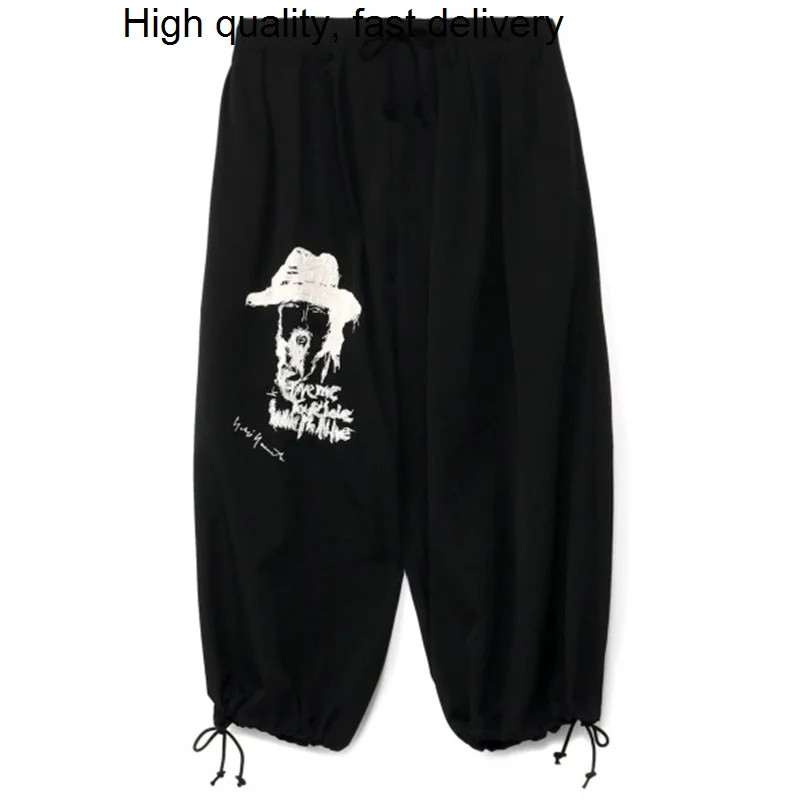 

Old Yohji Yamamoto Man In Hat Embroidery Trendy Knickerbockers Relaxed Trousers For Men And Women Loose