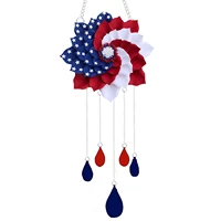 summer patriotic front door wreath 4th of july memorial day decorations acrylic flower shaped windchime independence day flower