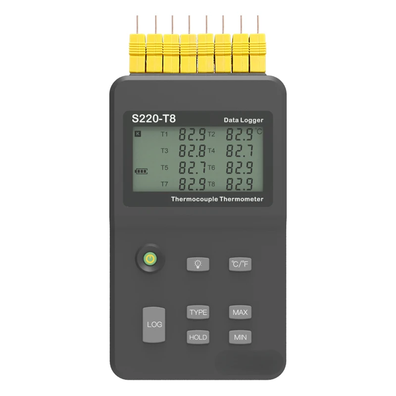 

factory sell S220-T8 K type 8 Channels Thermocouple Thermometer Temperature instrument recorder