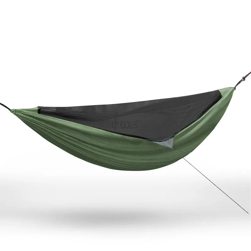 

2-in-1 Mosquito Proof Hammock Outdoor Camping Anti Roll Nylon Swing Wilderness Hiking Lightweight Portable Insect Proof Bedding