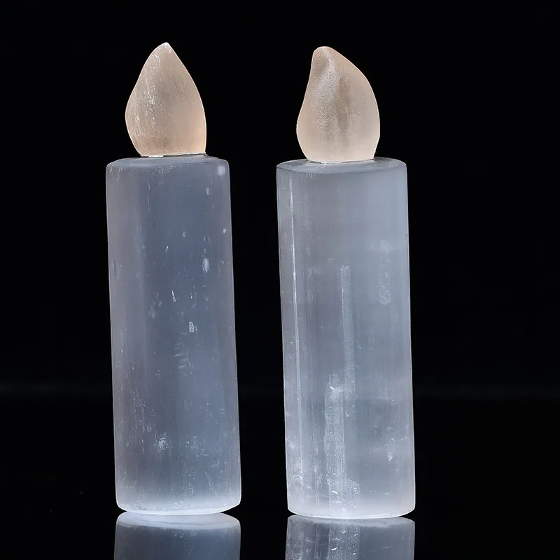 1 шт. натуральная белая свеча селенит палочка лечебный кристалл ручная резка