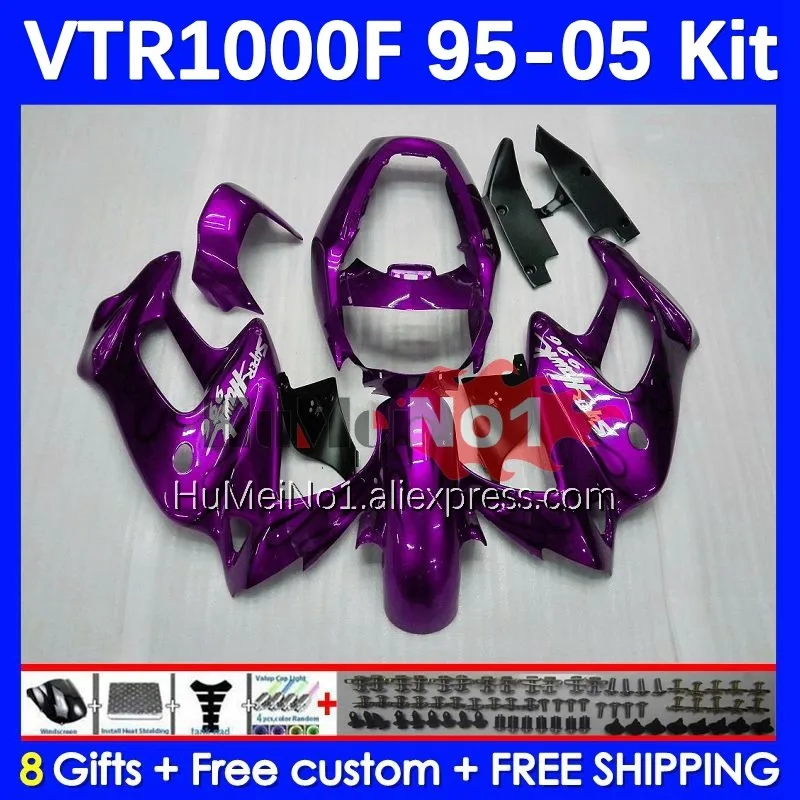 

Обтекатель SuperHawk для HONDA VTR1000F 95 96 97 98 99 00 117No.86 VTR1000 F Purple blk VTR 1000 F 1000F 2001 2002 2003 2004 2005
