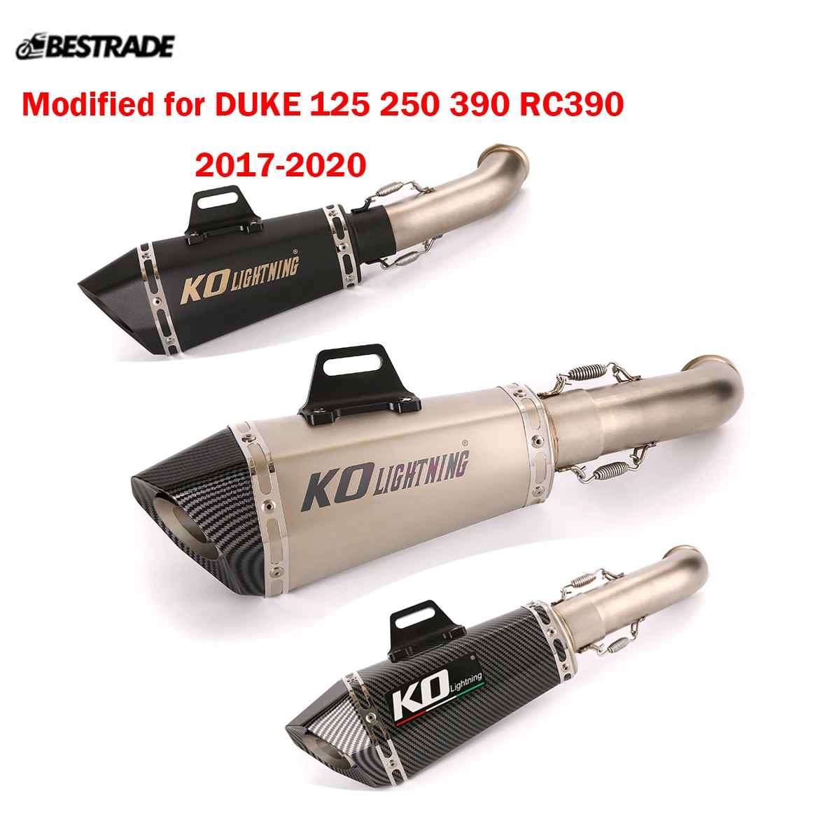 

51MM Exhaust System Aluminum Stainless Steel Muffler Connect Link Tube Modified for DUKE 125 250 390 RC390 2017-2020