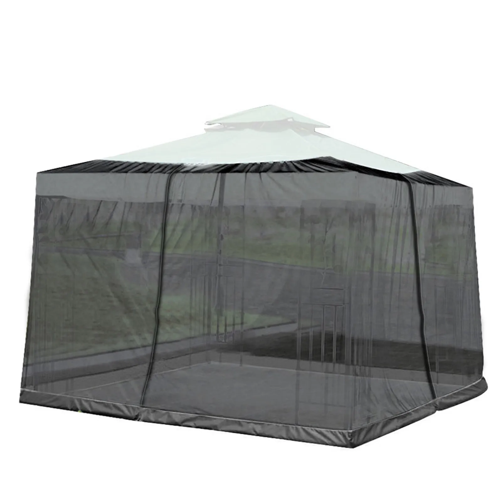 

Patio Umbrella Mosquito Net Screen Garden Canopy Deck Furniture Anti Insect Mosquito Zipper Mesh Cover For Outdoor Awning