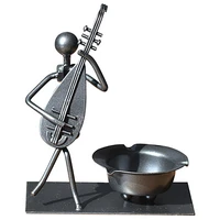 vintage creative smoking ashtray metal iron nuts and bolts musician band cigarette ashtray player figurine art desk decoration