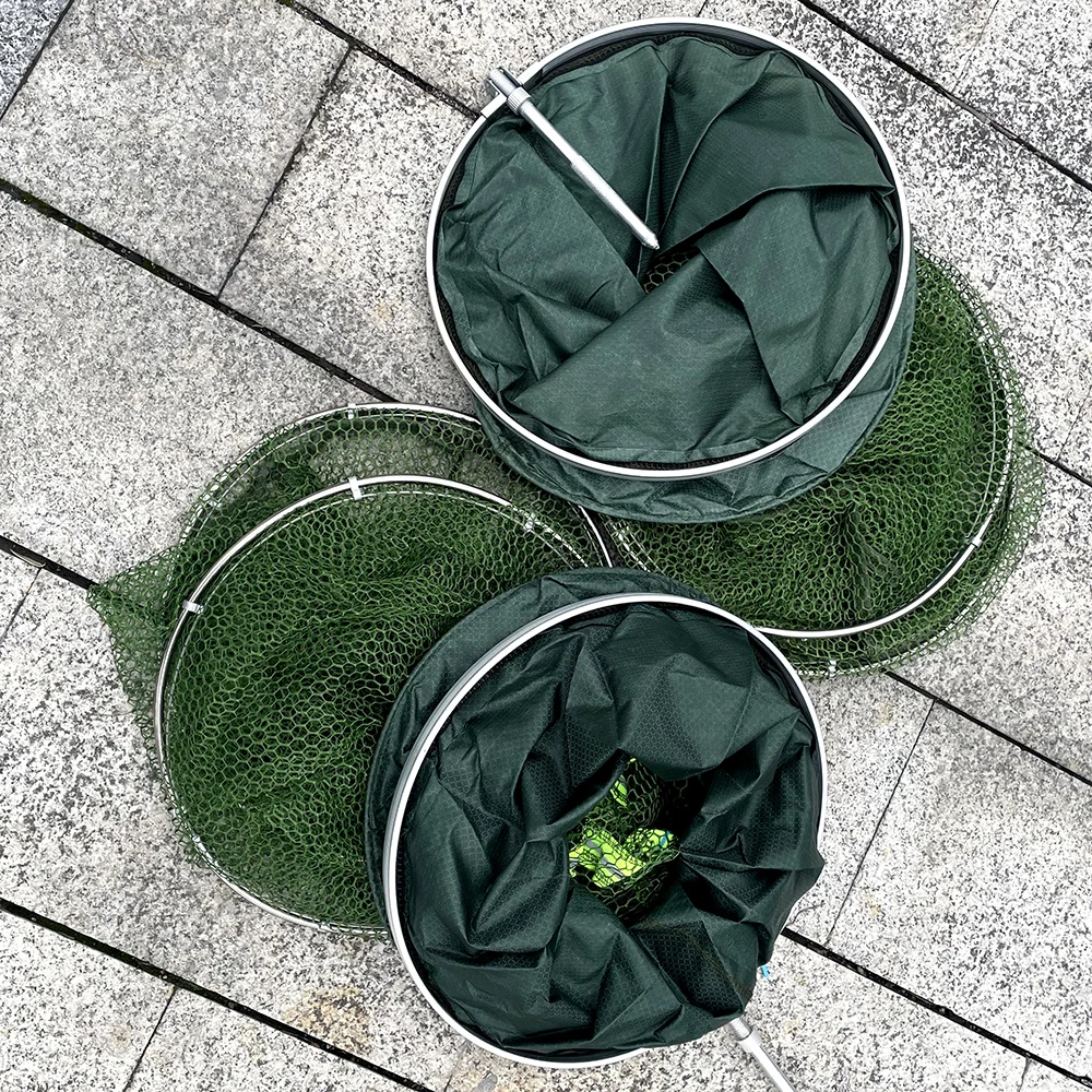 

Portable Fishing Fyke Net Fish Storage Fishing Tackle 50KG Capacity Steel Ring Folding Fish Cage Fishing Trap Net Fish Basket