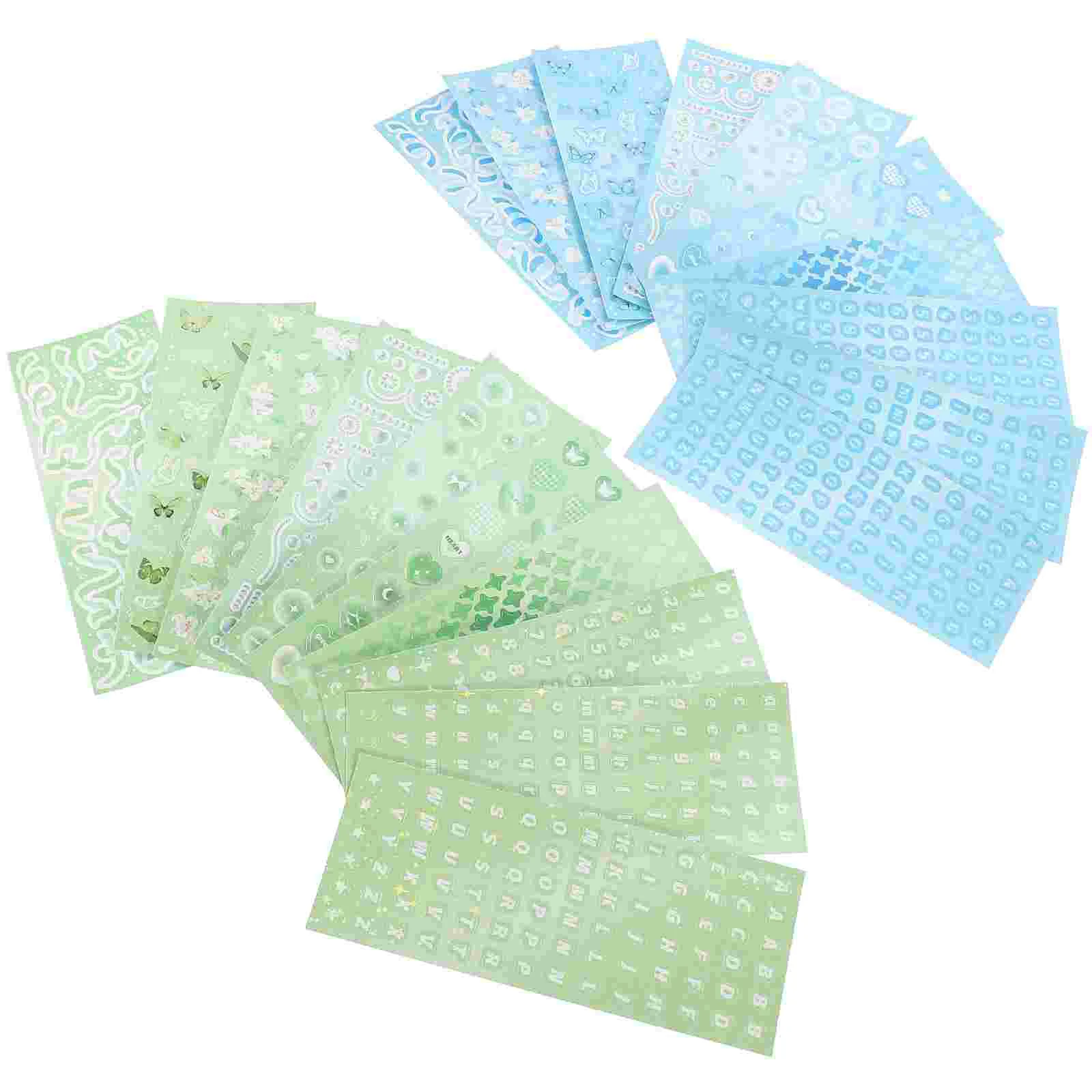 

30 Sheets Craft Glitter Decorative Stickers Scrapbook Decorative Stickers for Album Craft