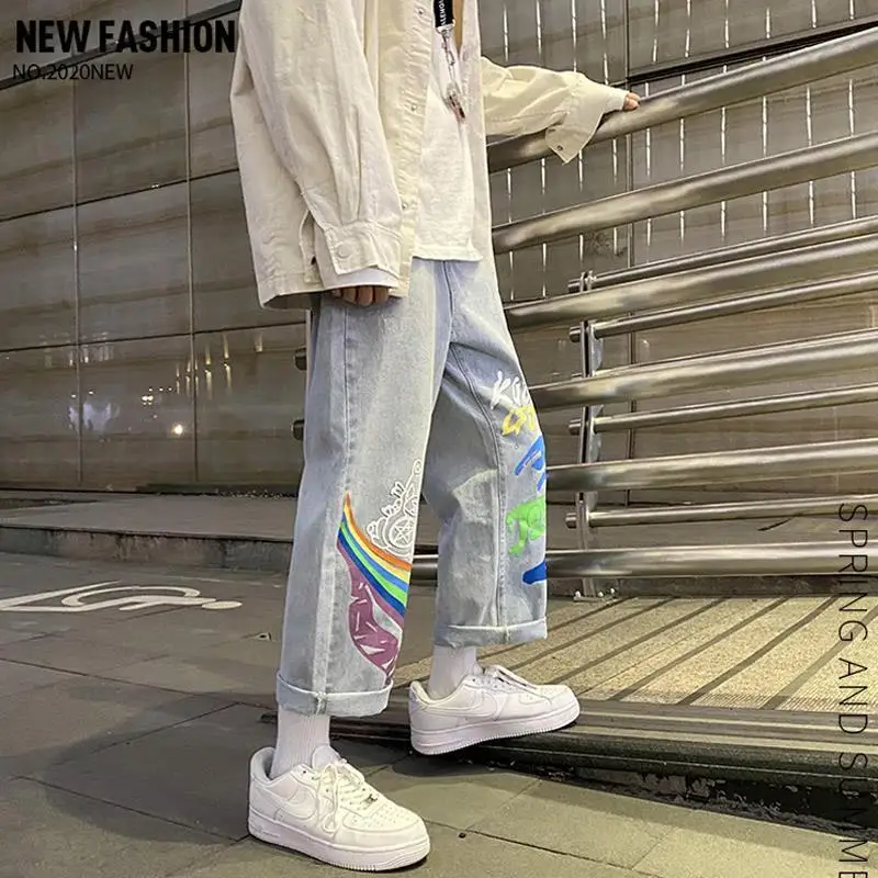 Джинсы женские рваные синие с высокой талией широкие 2021 | Женская одежда