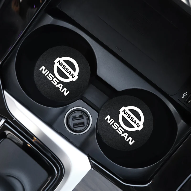 Кожаный Автомобильный держатель для стакана воды 2 шт. Противоскользящий коврик