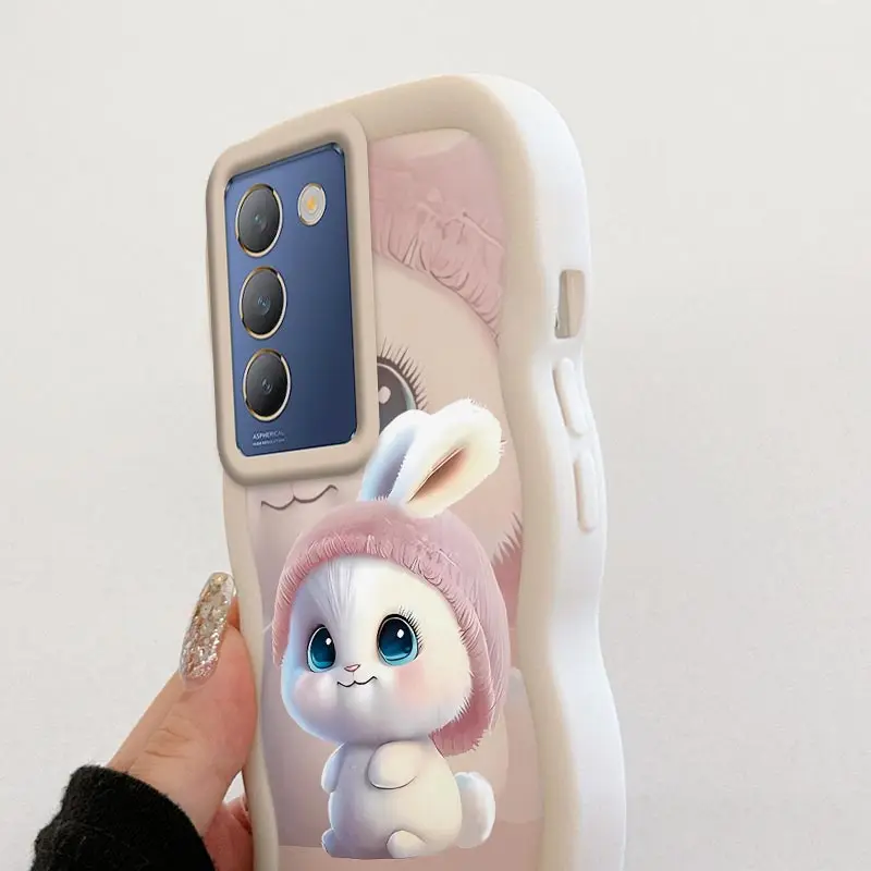 Фото Розовый кролик в шляпе для vivo V40 SE Противоударный гибкий дизайн Идеально подходит для Casual vivo V Y T 3 51 33 28 30 53 S Lite (ME) SE №3