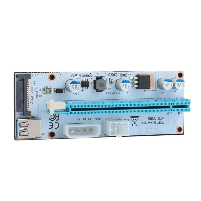 Видеокарта VER008S PCI-E с 1X на 16X 3 адаптер для майнинга USB 0 кабель-удлинитель 10 шт.