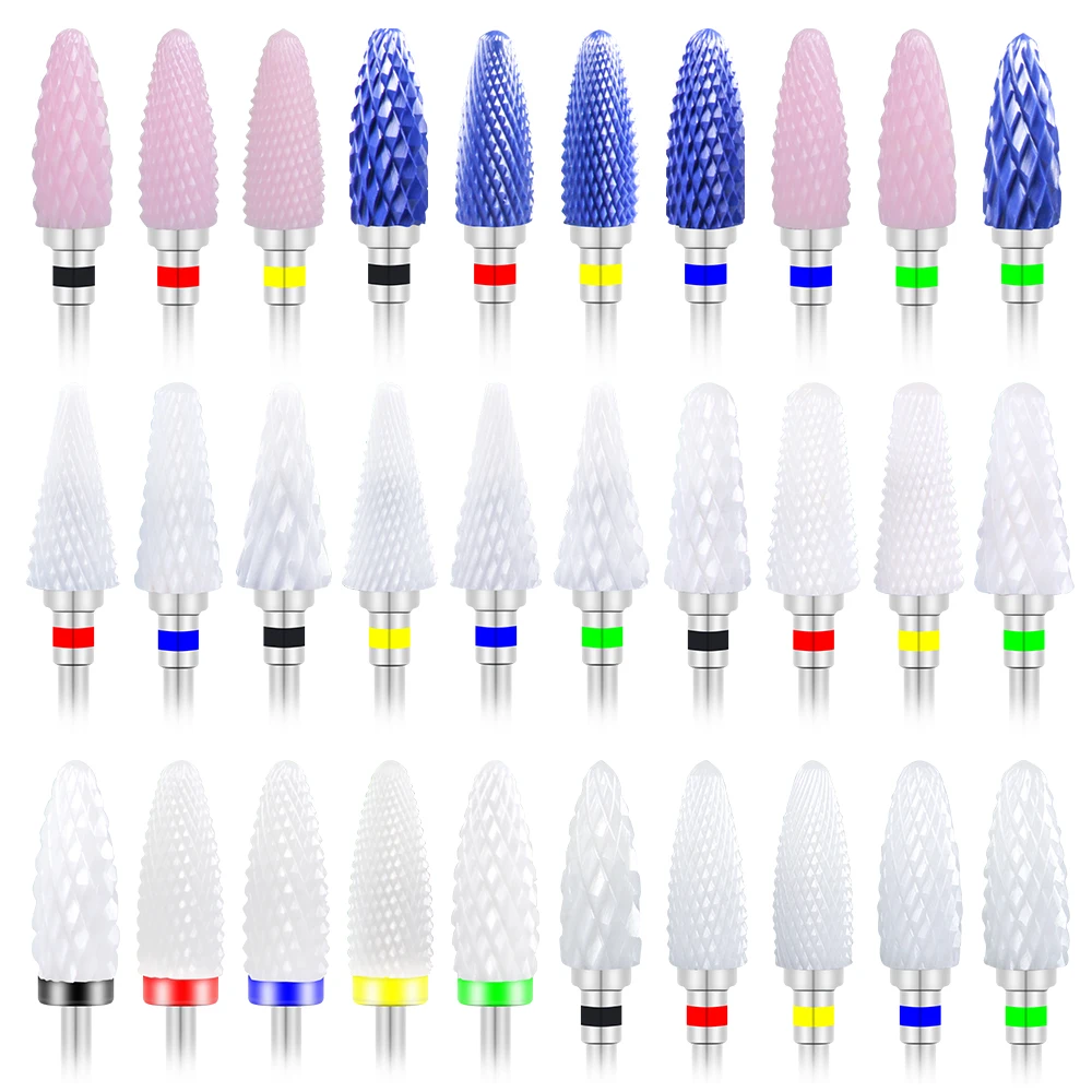 

Milling Cutter For Manicure Ceramic Nail Drill Bit for Manicure Machine Pedicure Tools Rotate Burr Mill Cutters for Removing Gel