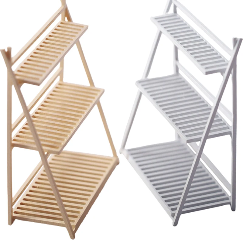 

1:12 миниатюрная подставка для кукольного домика с цветами, книжная полка с тремя рядами, мебель, сцена, игрушка, декор для кукольного домика, ...