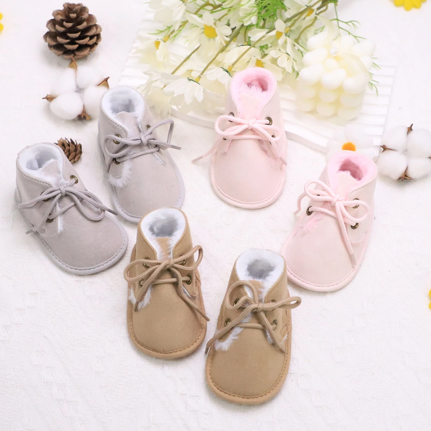 Сапоги для малышей от 0 до 1 года с нескользящей радужной шнуровкой