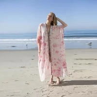 beach tops new beach blouse quick drying printing loose holiday beach skirt cardigan bikini sunscreen shirt beach swimwear 2022