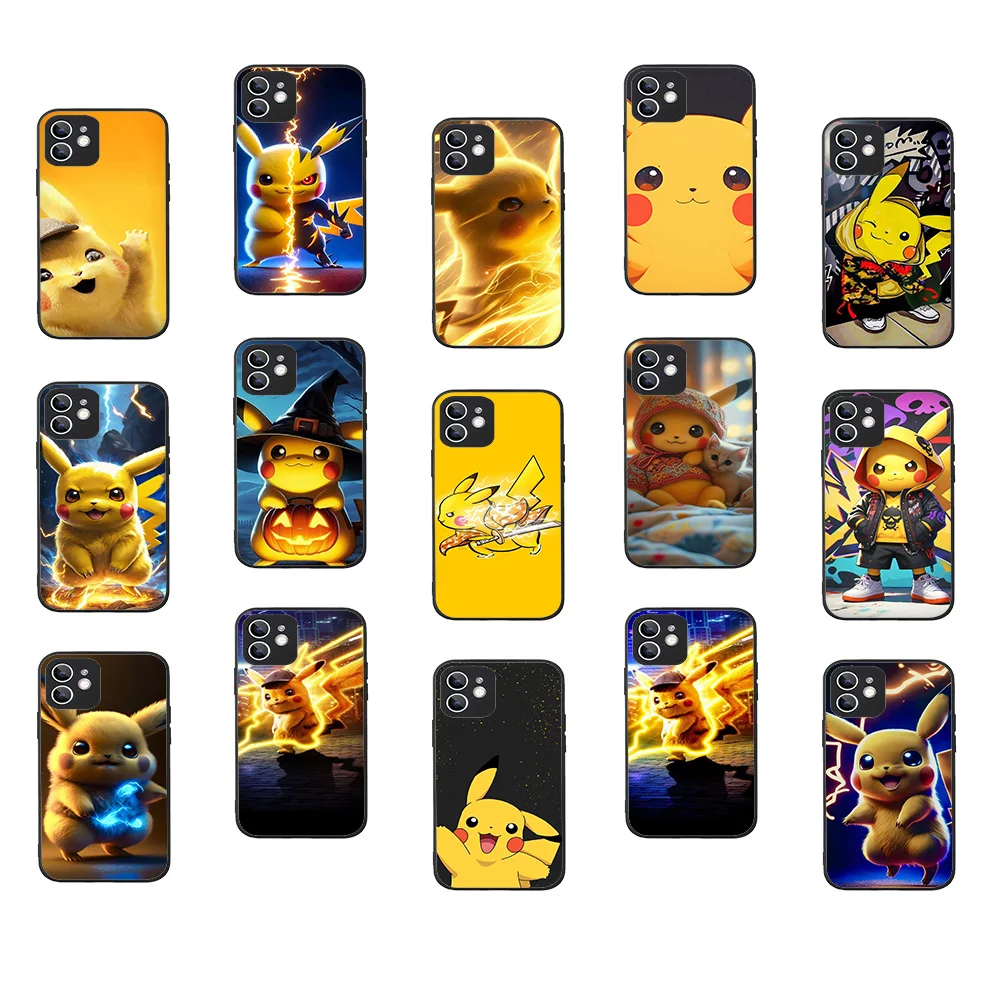 WRB-21 Pokemon Pikachu Черный гибкий чехол из ТПУ для Samsung A22 25 30 31 32 33 35 41 50 51 52 53 54 55 70 71