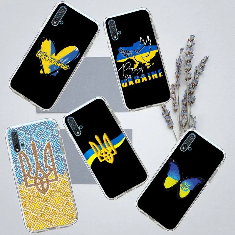 

Ukrainian Ukraine flag Phone Case Transparent for Huawei honor P mate Y 20 30 40 10 8 5 6 7 9 i x c pro lite prime smart