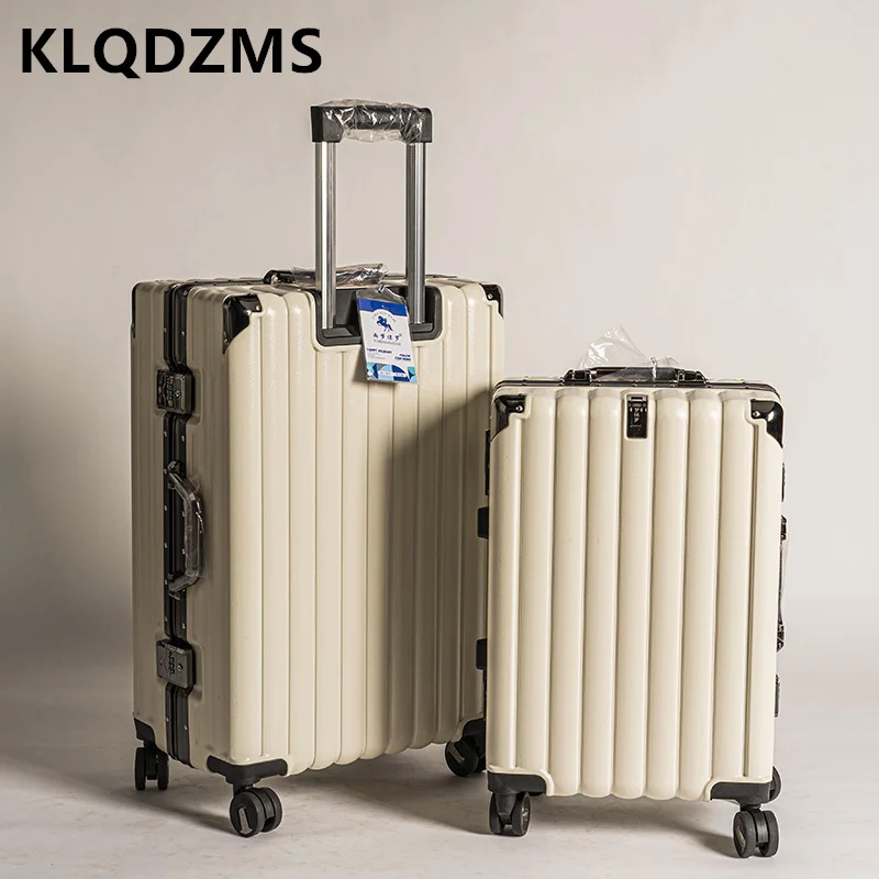 KLQDZMS Advanced Aluminum Frame Luggage High-value Thickened Wear-resistant Trolley Suitcase 20